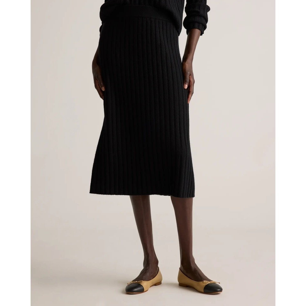 Quince Women Mongolian Cashmere Midi Skirt Brown Basic M